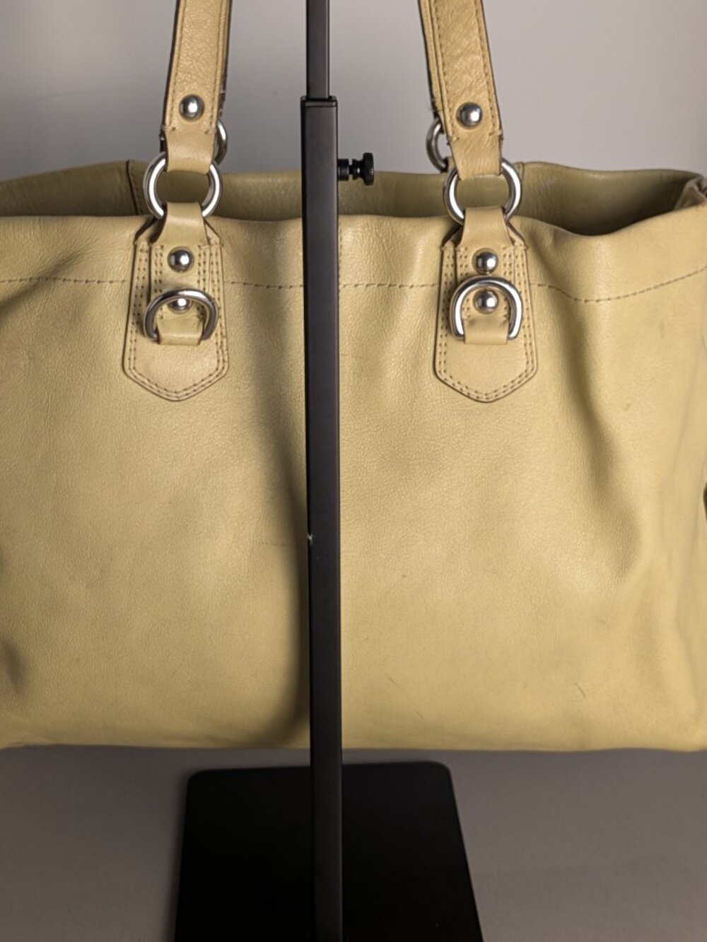 Women's Coach Ashley Carryall Purse Yellow Leather - Picture 6 of 15